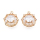 Brass Micro Pave Clear Cubic Zirconia Charms KK-N216-555LG-2