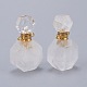 Faceted Natural Quartz Crystal Openable Perfume Bottle Pendants G-I287-06G-A-1