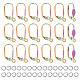DICOSMETIC 50Pcs Stainless Steel Leverback Earring Findings Rainbow Color French Earring Hooks and 50Pcs Open Jump Rings for Earring Jewelry Making DIY-DC0001-52-1