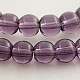 Abalorios de vidrio de púrpura redondos de 4mm X-GR4mm06Y-1