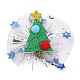 クリスマステーマのフェルト＆ガーゼのアリゲーターヘアクリップ  塩ビと鉄のパーツ  女の子の女性のためのヘアアクセサリー  クリスマスツリー  76x78x24mm PHAR-F019-07-2