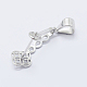 Rhodium Plated 925 Sterling Silver Micro Pave Cubic Zirconia Pendant Bails STER-E054-13P-2