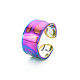 304 кованое кольцо из нержавеющей стали цвета радуги RJEW-N038-045M-3