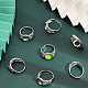 Chgcraft 10 pz impostazioni per anelli vuoti in ottone regolabili platino piatto tondo base per anelli impostazioni vuote per anelli forniture per creazione di gioielli KK-CA0002-18-9