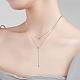 Double Y-shaped Necklace Long Drop Dangle Necklace Delicate Y Chain Necklace Personalized Zircon Pendant Necklaces Choker Trendy Y Necklace Jewelry for Women JN1093A-6
