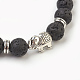 Natural Lava Rock Beads Stretch Bracelets BJEW-JB03850-06-2