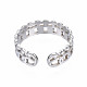 304 anillo de puño abierto de cadena de eslabones de acero inoxidable RJEW-T023-92G-2