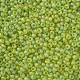 12/0グレードの丸いガラスシードビーズ  透明なつや消しスタイル  ABカラーメッキ  緑黄  2x1.5mm  穴：0.8mm  約30000個/袋 SEED-Q010-M548-2