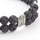 Natural Lava Rock Beads Multi-Strand Bracelets BJEW-JB03300-01-2