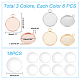 UNICRAFTALE 18 Sets 3 Colors 16mm Flat Round Tray Pendant Making Kits 304 Stainless Steel Pendant Cabochon Settings and Half Round Transparent Glass Cabochons Metal DIY Pendant Findings DIY-UN0002-92-6