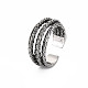 Мужское тройное кольцо из легкого сплава с открытой манжетой RJEW-N029-091-3