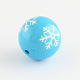 Round Acrylic Snowflake Pattern Beads SACR-S196-20mm-03-2
