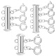 Unicraftale 3Pcs 3 Styles 304 Stainless Steel Slide Lock Clasps STAS-UN0042-03P-1