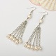 Dangling Freshwater Pearl Long Tassels Earrings for Women EJEW-PJE688-2