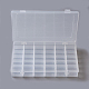 プラスチックビーズ収納ケース  調整可能な仕切りボックス  36のコンパートメント  長方形  透明  27.5x19x4.5cm  コンパートメント：4.6x3センチメートル  36区画/ボックス CON-F005-11-2