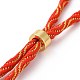 Bracelets argentés en corde de nylon MAK-C003-03G-12-2