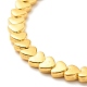 女性のための合金ハートビーズストレッチブレスレット  ゴールドカラー  内径：2-1/4インチ（5.8cm） BJEW-JB07722-01-4