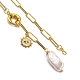 Collares de lazo de perlas keshi de perlas barrocas naturales NJEW-JN03042-18