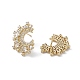 Rack Plating Brass Stud Earrings for Women EJEW-A088-16G-2