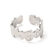 304 anillo de puño abierto ovalado torcido de acero inoxidable para mujer RJEW-E063-27P-2