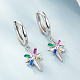 Boucles d'oreilles créoles pendantes en argent sterling étoile 925 TP2012-1-2