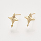 Brass Stud Earring Findings KK-T048-015G-NF-1