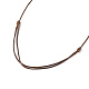Collier pendentif pépite obsidienne noire naturelle avec cordon ciré pour femme NJEW-F306-01E-4