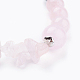 Natural Rose Quartz Beads Charm Bracelets BJEW-JB03380-01-2