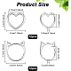 BENECREAT 24Pcs 2 Style Cat Head & Heart Shape Metal Craft Linking Ring Buckle FIND-BC0003-32-2