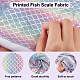 Sparkly Hologram Polyester Mermaid Printed Fish Scale Fabric DIY-WH0304-480A-4
