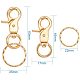 Iron Swivel Clasps with Key Rings HJEW-PH0001-01G-2