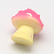 キノコの樹脂カボション  模造食品  濃いピンク  21.5x17mm X-CRES-R183-20D-4