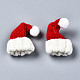 ポリエステルクリスマスニット帽飾りアクセサリー  DIYクラフト作り  レッド  40~70x34~41x18~32mm FIND-S324-004-1