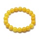 Natural Yellow Jade Bead Stretch Bracelets BJEW-K212-A-038-2
