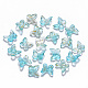 Two Tone Transparent Spray Painted Glass Charms X-GLAA-T016-22B-1