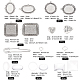SUNNYCLUE 1 Box 65Pcs Wedding Bouquet Charms Memorial Picture Charm Oval Round Square Brooch Pins Glass Cabochons Silver Heart Charm for Jewelry Making Charms Women Men DIY 10Pcs Brooches Supply DIY-SC0019-48-2