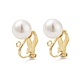304 accessoires de boucles d'oreilles clips en acier inoxydable avec perles en plastique imitation perle STAS-H216-03B-G-1