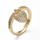 Adjustable Brass Micro Pave Cubic Zirconia Finger Rings RJEW-G096-20G-1