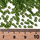 11/0グレードの透明なガラスシードビーズ  ラウンド  芝生の緑  2x1.5mm  穴：0.8mm  約3000個/50g X-SEED-Q006-F25-3