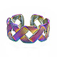 Кольца-манжеты в форме плетеной ленты RJEW-N038-019-2