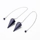 Synthetic Blue Goldstone Hexagonal Pointed Dowsing Pendulums G-D847-01-1