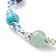 Bracelet rond en perles de pierres précieuses mélangées BJEW-TA00100-2
