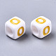 Opaque White Acrylic Beads SACR-R252-02O-2