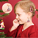 ANATTASOUL 2 Pairs 2 Style Christmas Hat with Cat Acrylic Dangle Earrings EJEW-AN0002-37-6