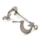 Accessoires de boucles d'oreilles à tige en acier inoxydable en forme de lune et d'étoile 201 STAS-Q251-04P-2