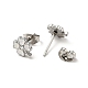 Enamel Clover with Crystal Rhinestone Stud Earrings with 316 Surgical Stainless Steel Pins EJEW-A081-12P-03-2