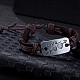 Unisex pulseras de cordón de cuero de moda BJEW-BB15581-B-2