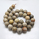 Brins de perles rondes de corail fossile naturel G-N0166-05-4mm-3
