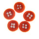 フラットラウンドいボタン手作りウール フェルト装飾アクセサリー  DIY子供用ヘアゴム  レッドオレンジ  30x30mm PW-WG45855-02-1