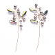 Perline di vetro e ramo avvolto in filo di ottone FIND-R086-07A-1
